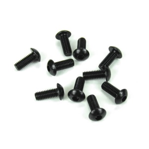 Tekno RC TKR1443 – M4x10mm Rundkopfschrauben (schwarz, 10 Stück