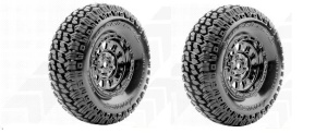 Louise RC – CR-GRIFFIN – Class 1 – 1-10 Crawler Tire Set – Mounted – Super Soft – Black Chrome 1.9 Wheels – Hex 12mm