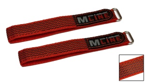 MLine Battery-Strap/Klettverschluss stabile Ausführung mit Gummierung und Metallring 2x30cm rot ************