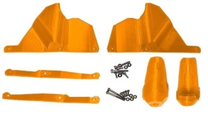 JS-Parts ultraflex –SPARSET– Wide Mudguards,Kolbenschützer , Querlenker Schutz f. Traxxas Wide-X-Maxx-Kit orange