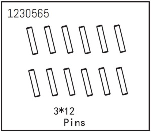 Absima Pins 3*12 (12) Ersatzteil für Absima Crawler Sherpa CR3.4