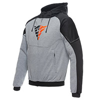 Dainese Daemon-X Zip Hoodie grau rot fluo